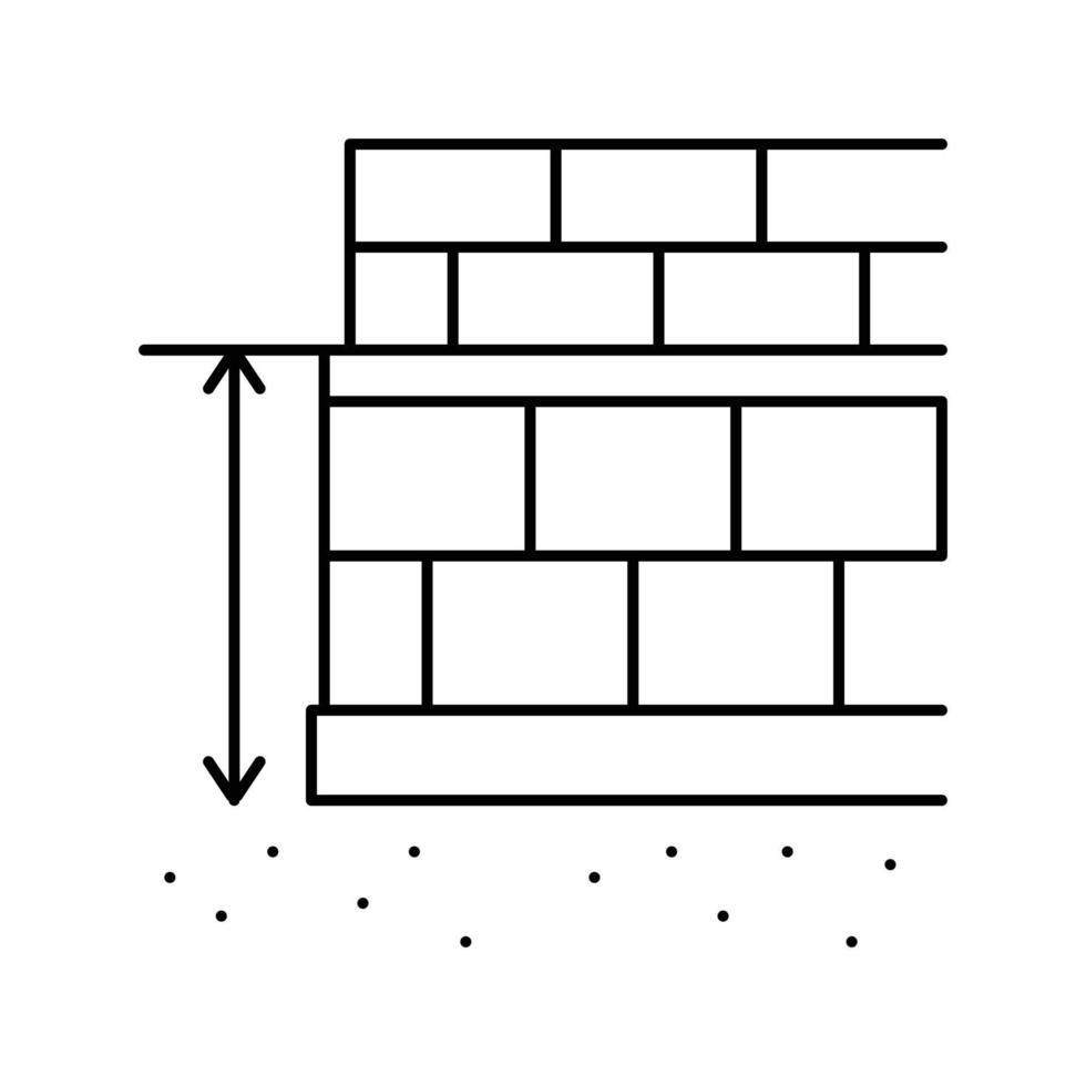 plint nivå byggnad hus linje ikon vektor illustration