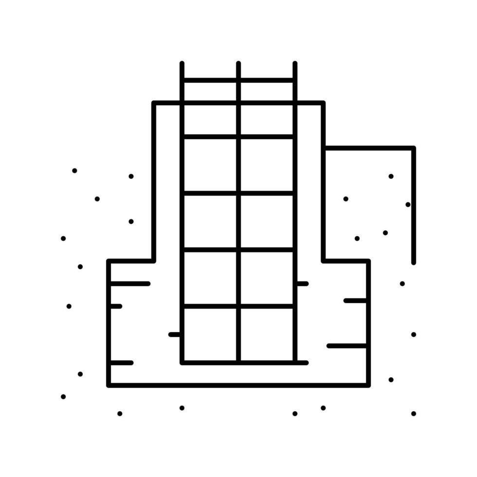 Stiftung Gebäude Struktur Linie Symbol Vektor Illustration