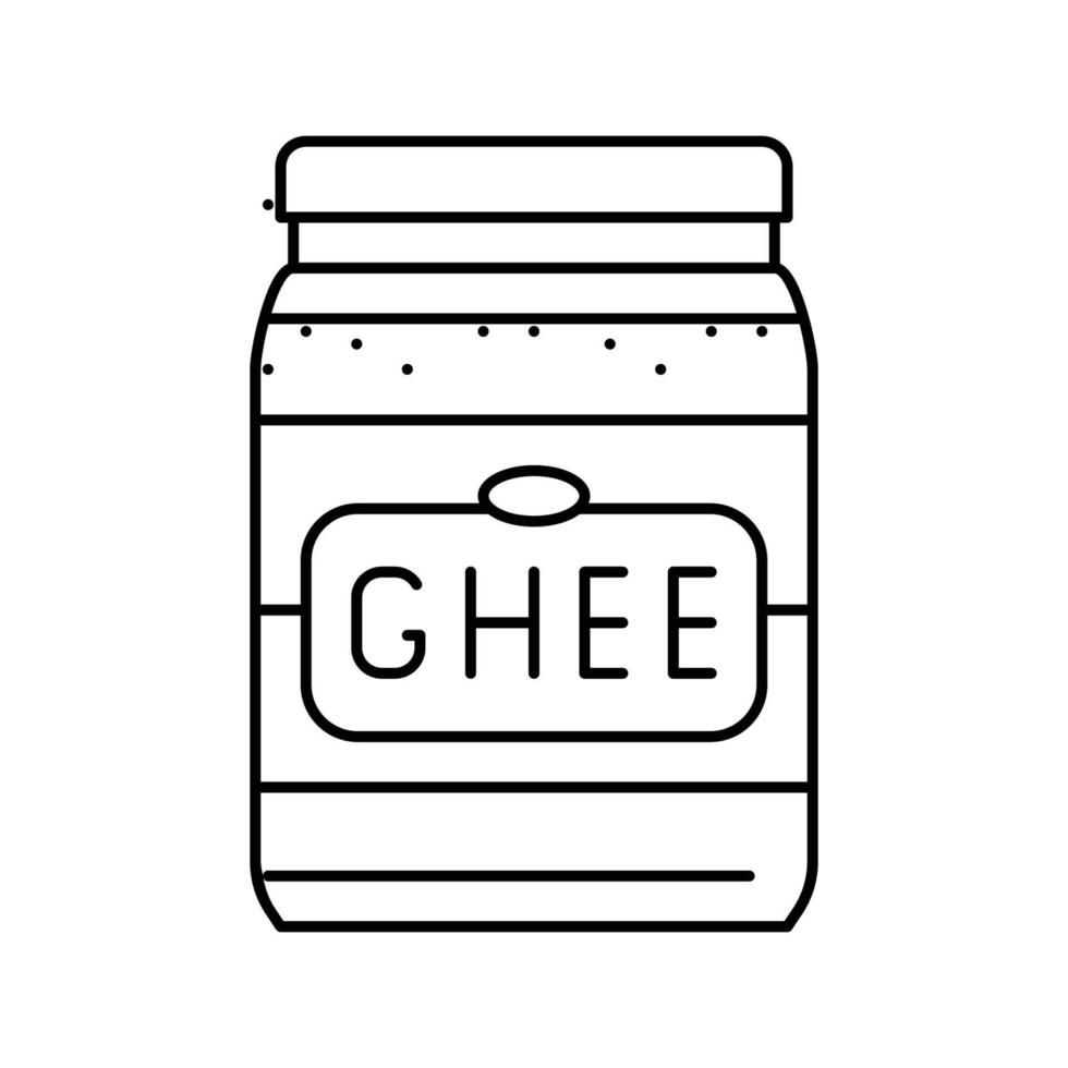Ghee Milch Produkt Molkerei Linie Symbol Vektor Illustration