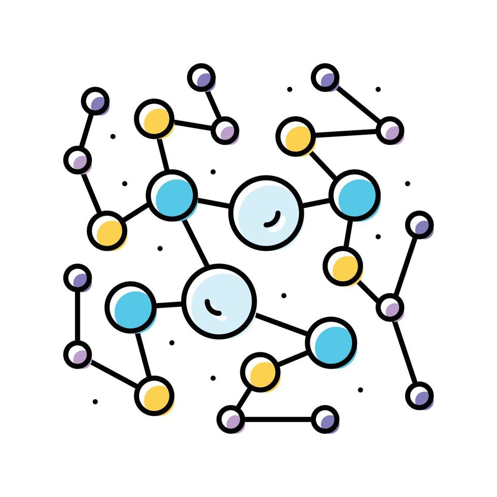 Verbindung molekular Struktur Farbe Symbol Vektor Illustration