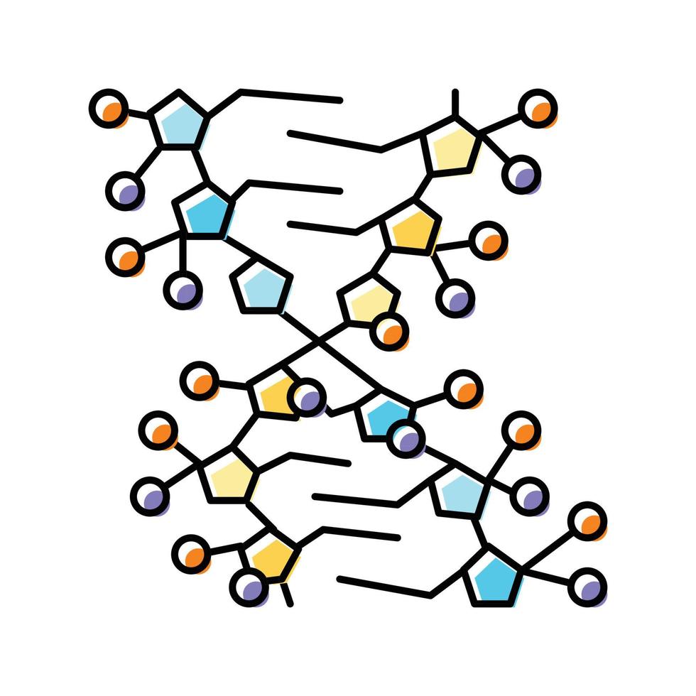 Gen molekular Struktur Farbe Symbol Vektor Illustration