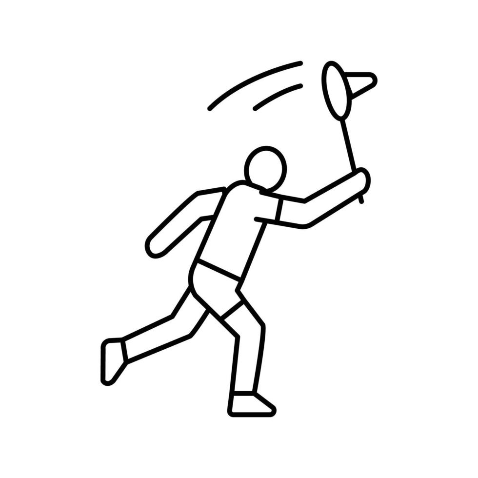 spel badminton linje ikon vektor illustration