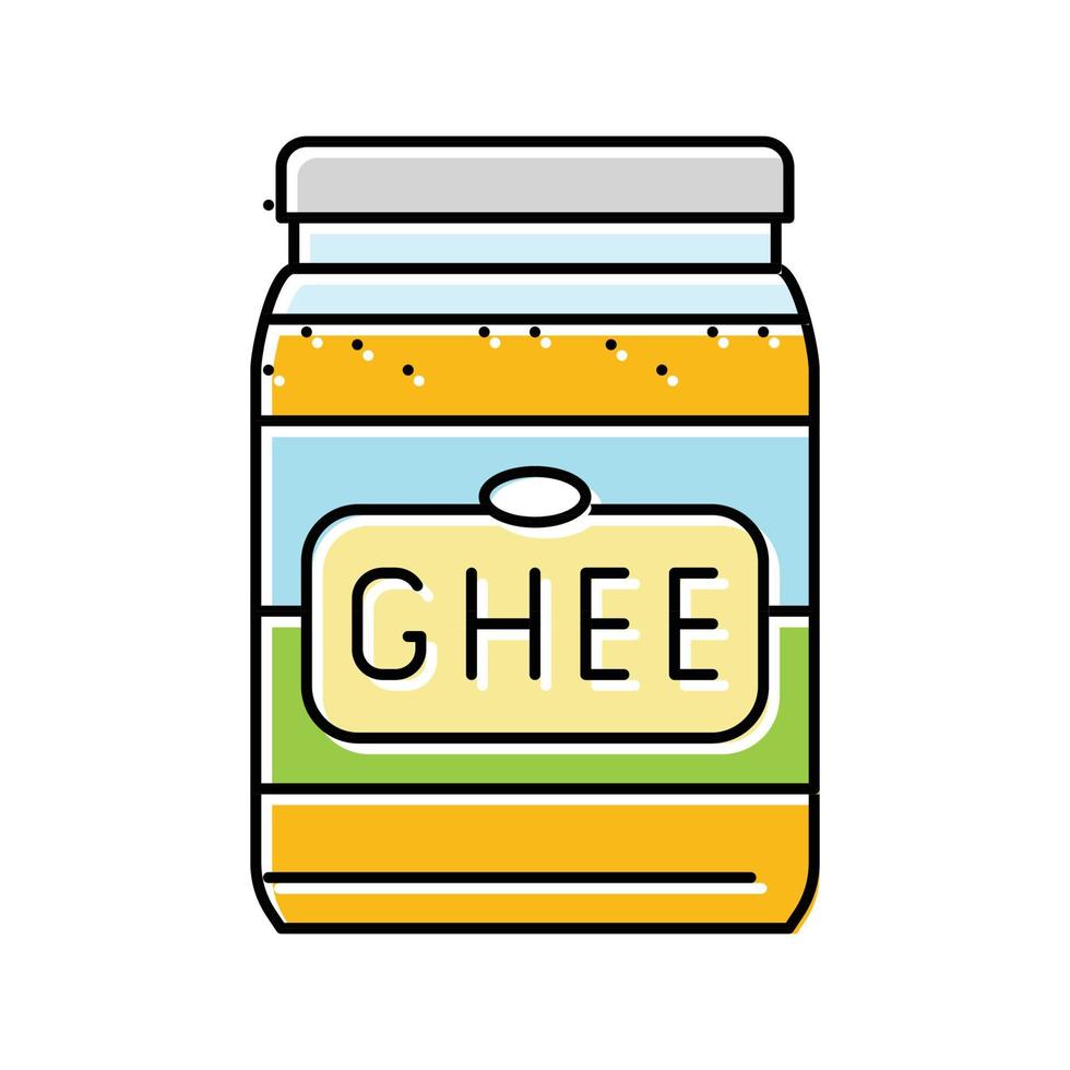 Ghee Milch Produkt Molkerei Farbe Symbol Vektor Illustration