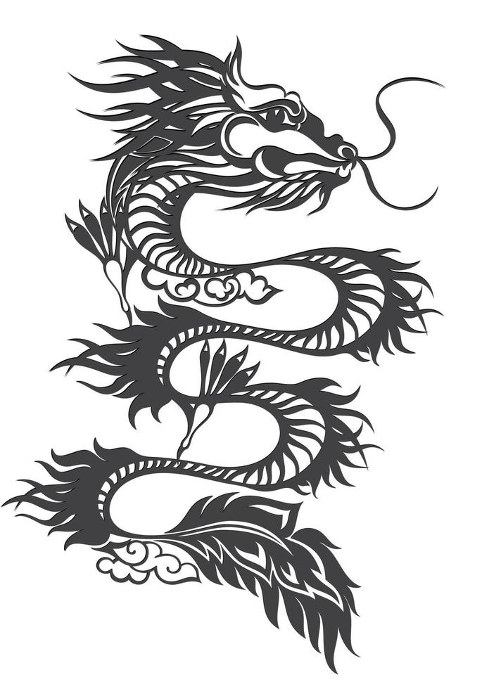 dekorativ kinesisk drake ,vektor illustration vektor