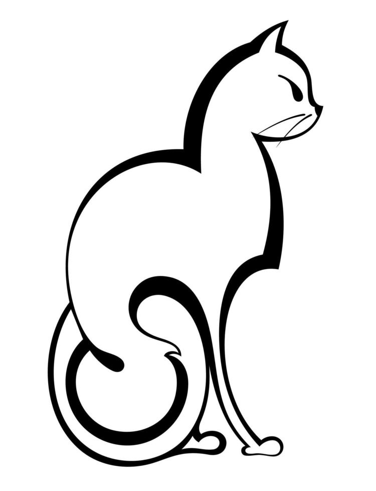 schwarz und Weiß Katze Symbole zum Ihre Design vektor