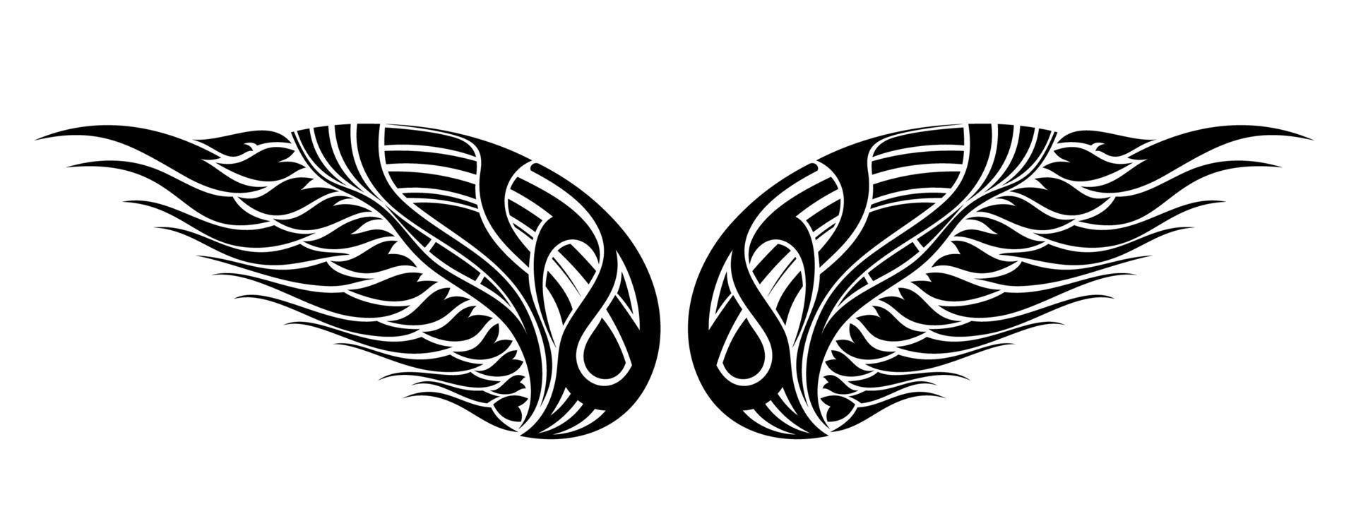Engel Flügel. Vogel Flügel. Design Element zum Tätowierung. Element zum das Logo. vektor