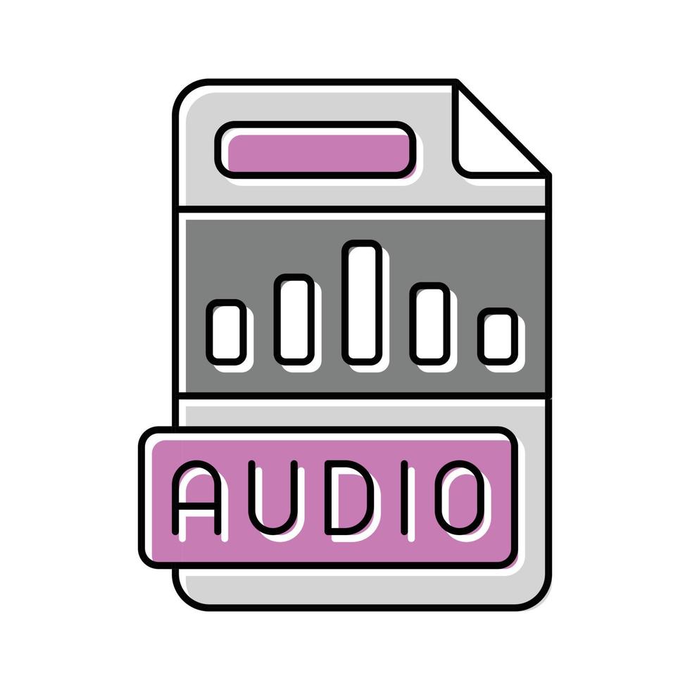 Audio- Datei Format dokumentieren Farbe Symbol Vektor Illustration