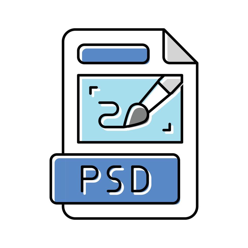 psd fil formatera dokumentera Färg ikon vektor illustration