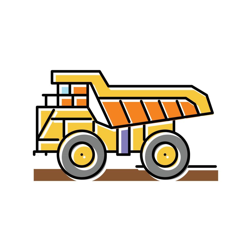 schleppen LKW Stahl Produktion Farbe Symbol Vektor Illustration