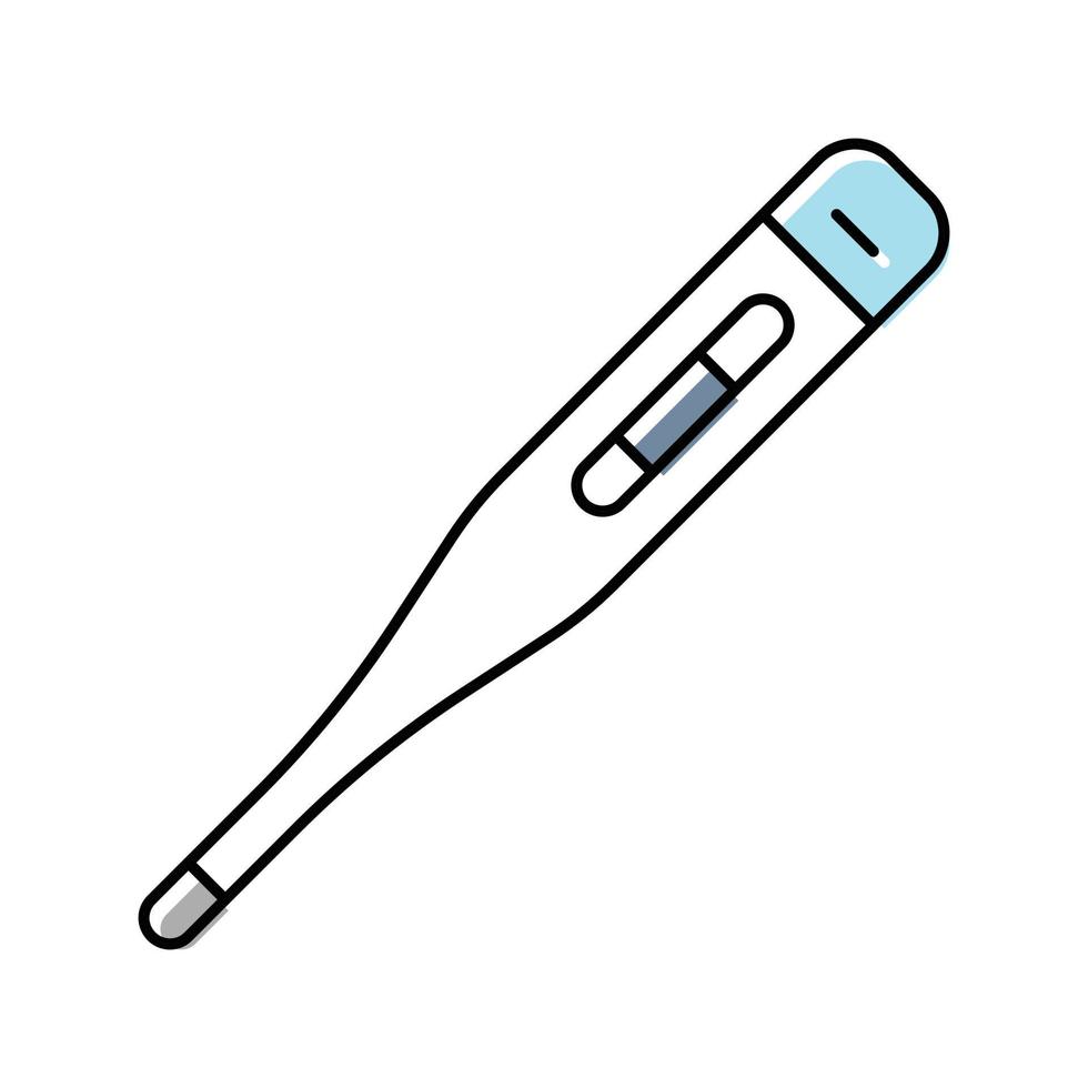 Oral Thermometer zuerst Hilfe Farbe Symbol Vektor Illustration