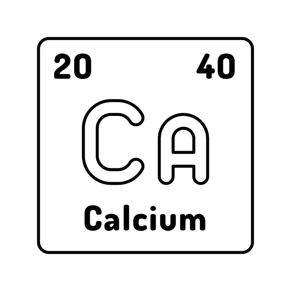 Kalzium chemisch Element Linie Symbol Vektor Illustration