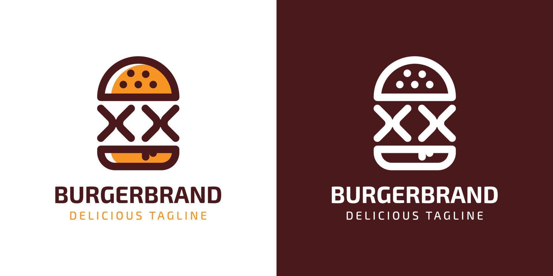 brev xx burger logotyp, lämplig för några företag relaterad till burger med x eller xx initialer. vektor