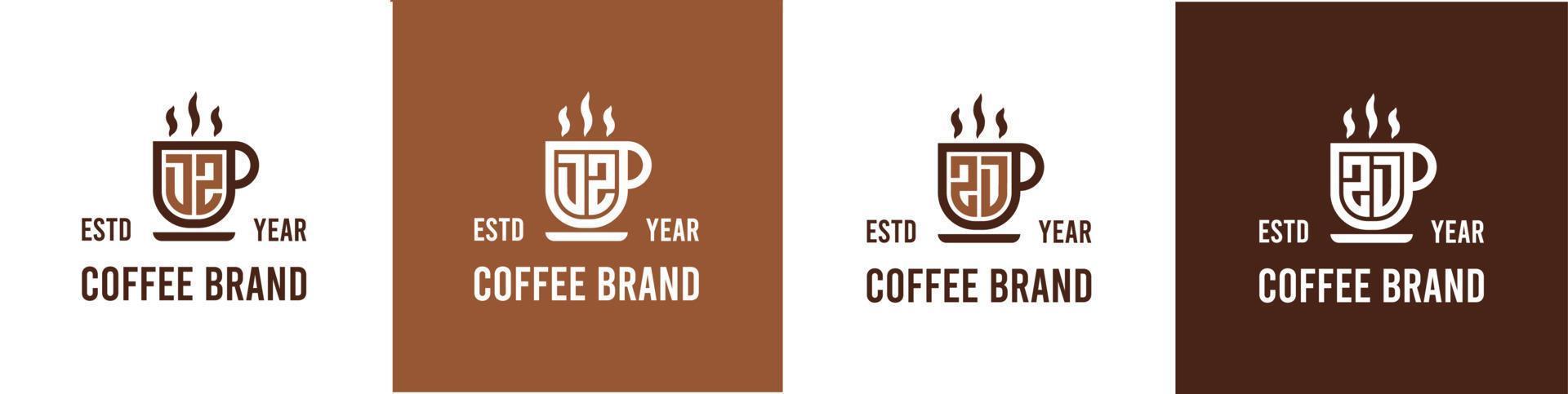 brev dz och zd kaffe logotyp, lämplig för några företag relaterad till kaffe, te, eller Övrig med dz eller zd initialer. vektor