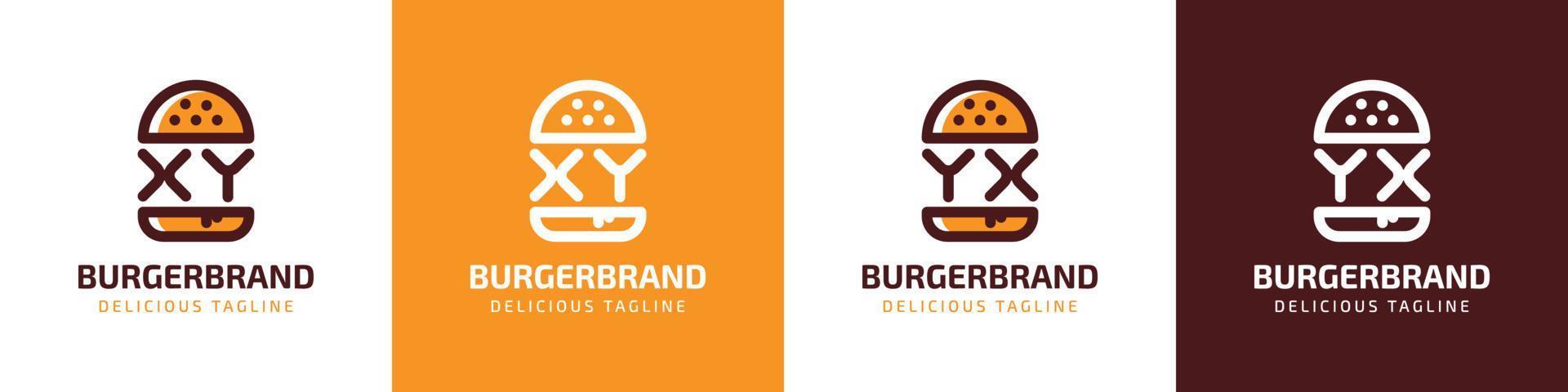 Brief xy und yx Burger Logo, geeignet zum irgendein Geschäft verbunden zu Burger mit xy oder yx Initialen. vektor