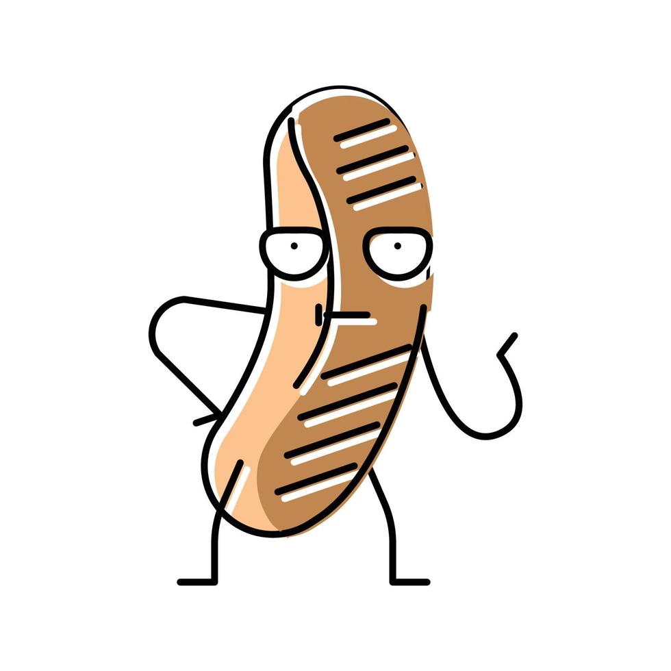 wurst kött karaktär Färg ikon vektor illustration