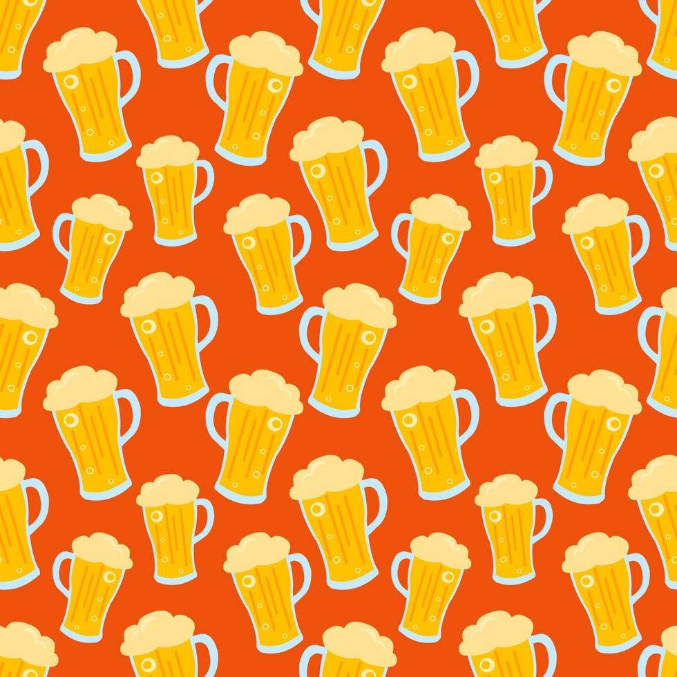 öl i glas sömlös mönster illustration bakgrund vektor