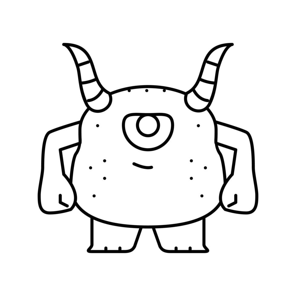 cool Monster- Außerirdischer Linie Symbol Vektor Illustration