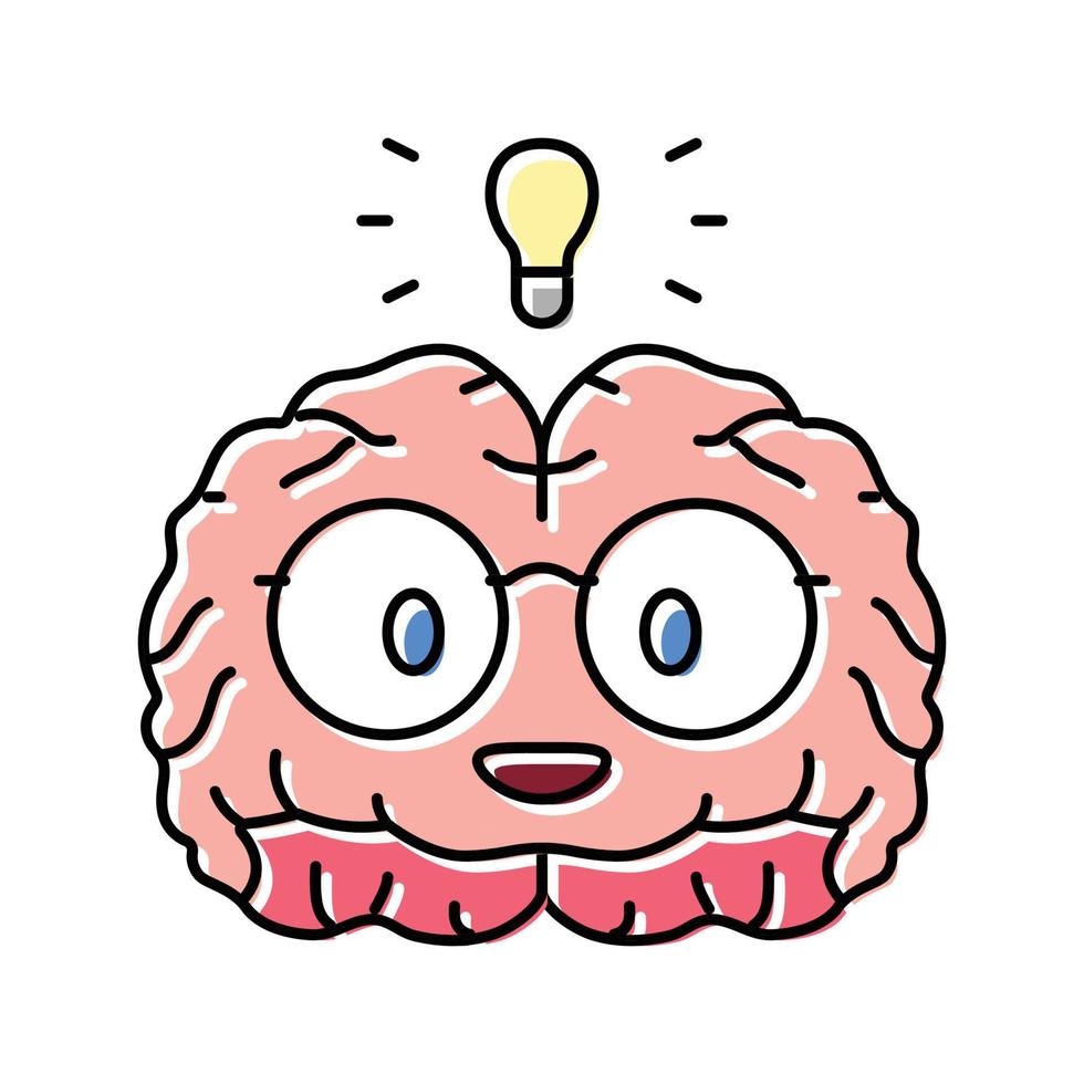 Clever Gehirn Mensch Farbe Symbol Vektor Illustration