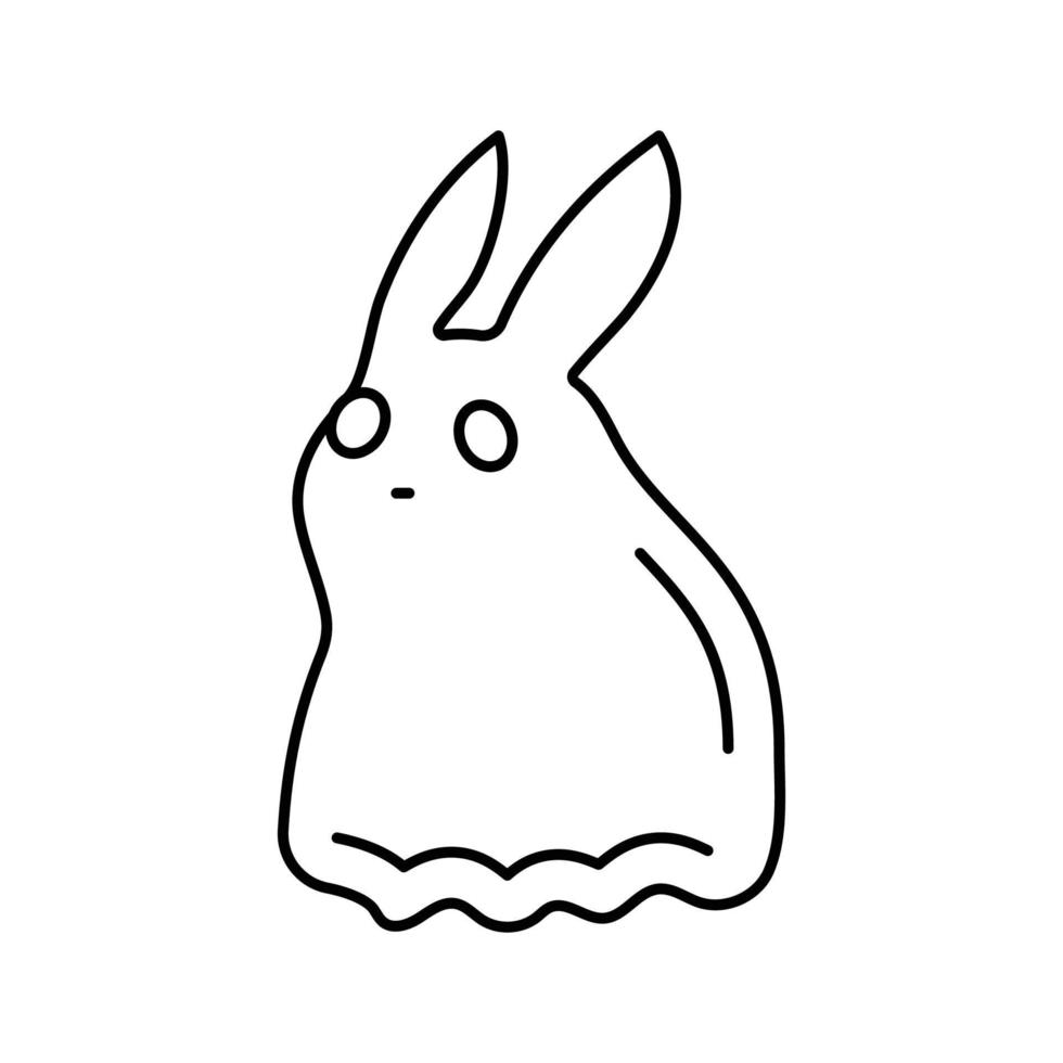 kanin spöke linje ikon vektor illustration