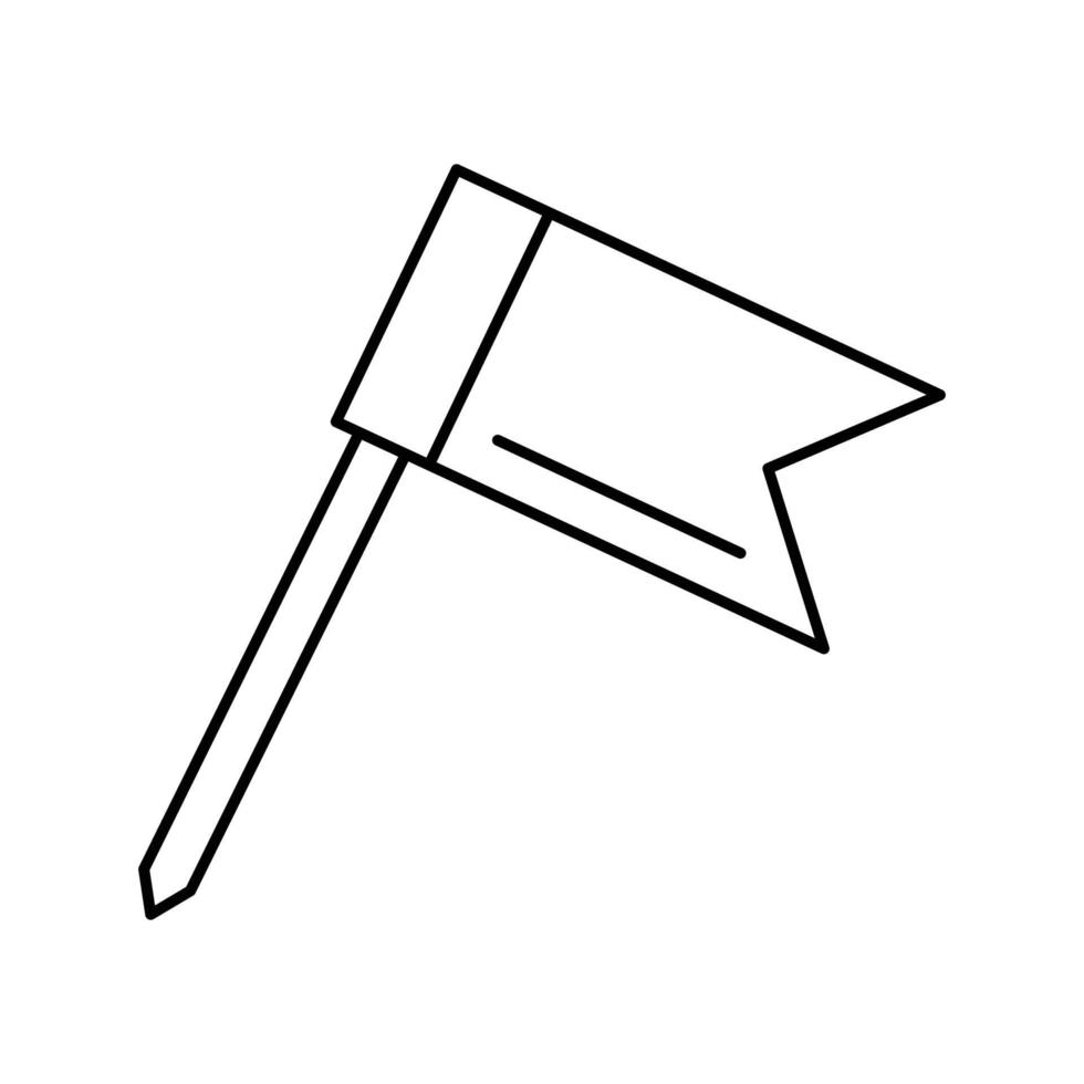 stift flagga linje ikon vektor illustration