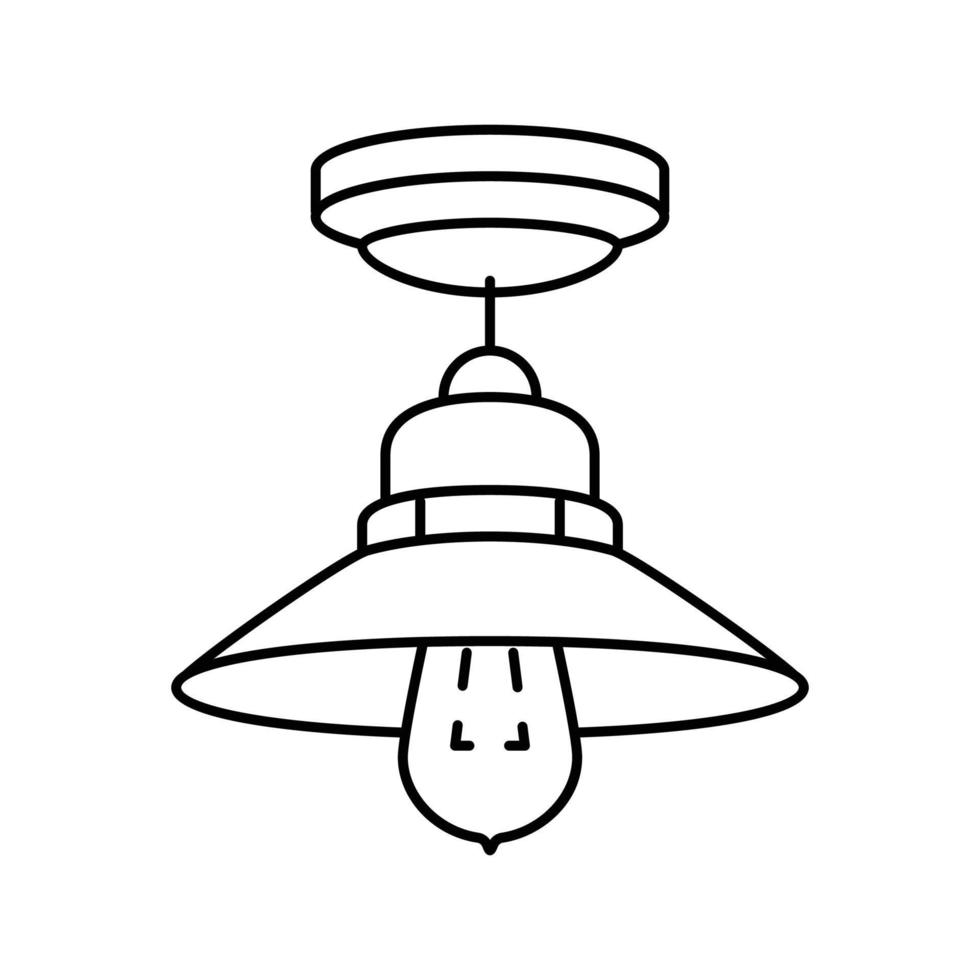 Glödlampa lampa tak linje ikon vektor illustration