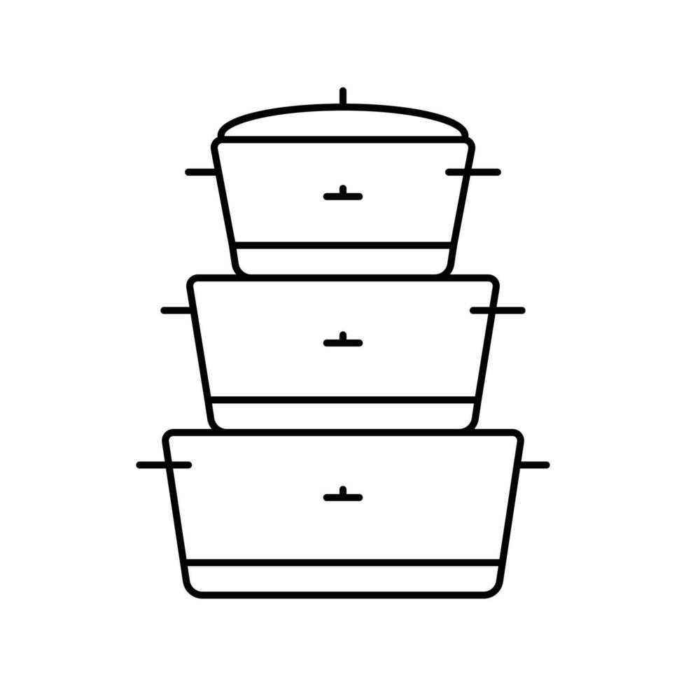 rostfri pott matlagning linje ikon vektor illustration