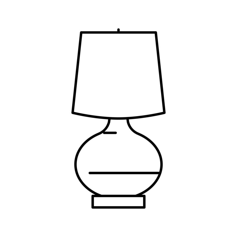 Möbel Tabelle Lampe Linie Symbol Vektor Illustration