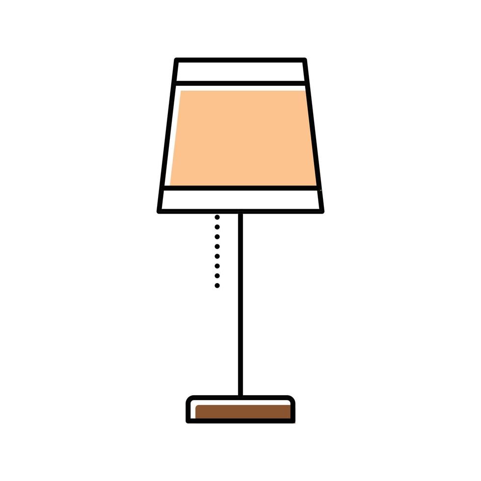 Hem tabell lampa Färg ikon vektor illustration