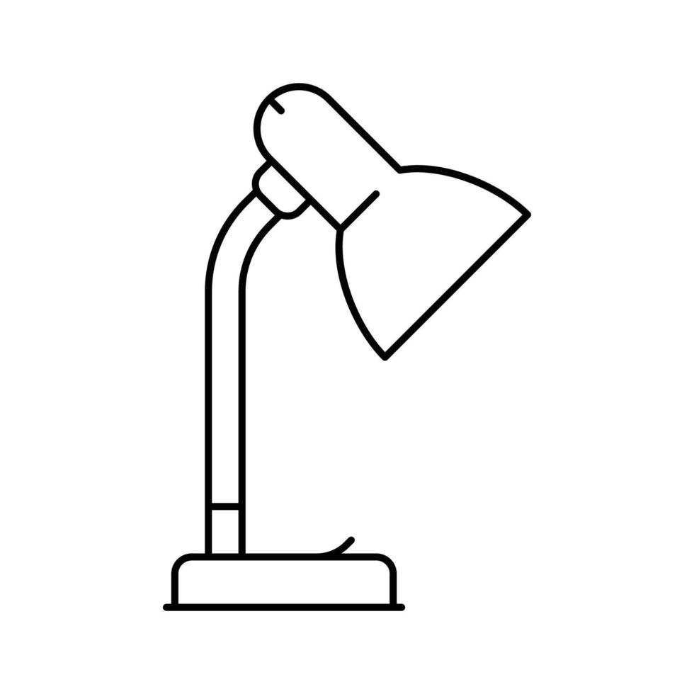 Schreibtisch Tabelle Lampe Linie Symbol Vektor Illustration