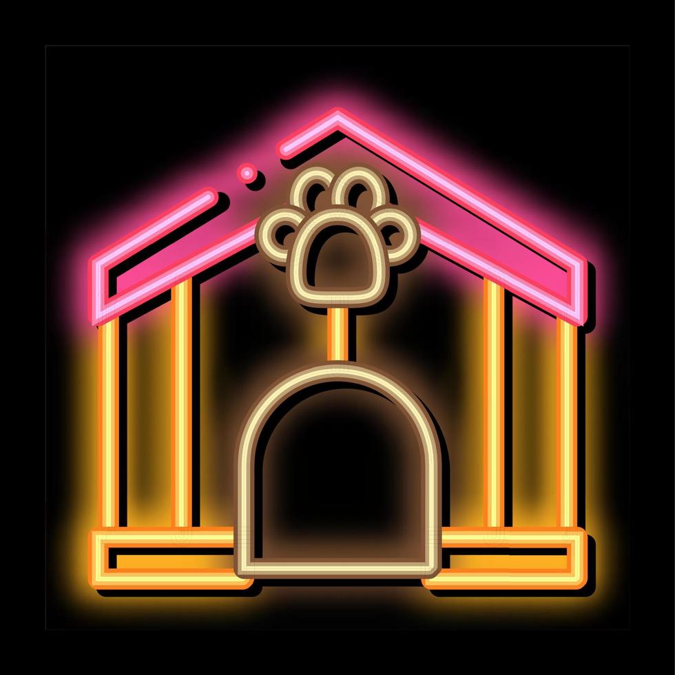 Haustier Box Neon- glühen Symbol Illustration vektor