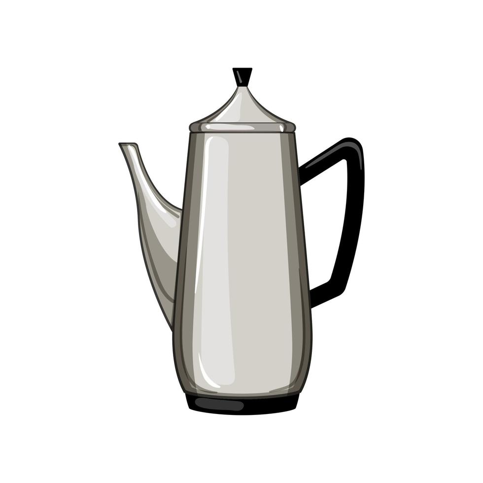 espresso perkolator pott kaffe tecknad serie vektor illustration