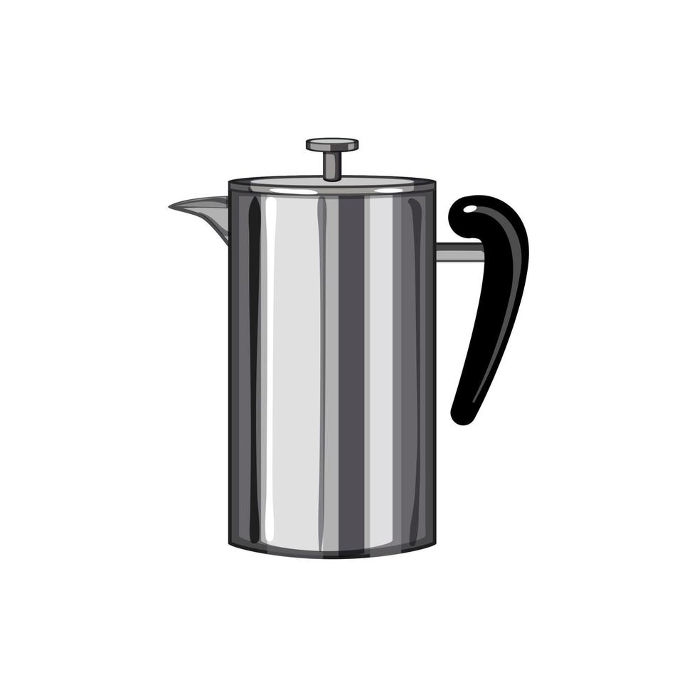 braun Französisch Drücken Sie Kaffee Karikatur Vektor Illustration