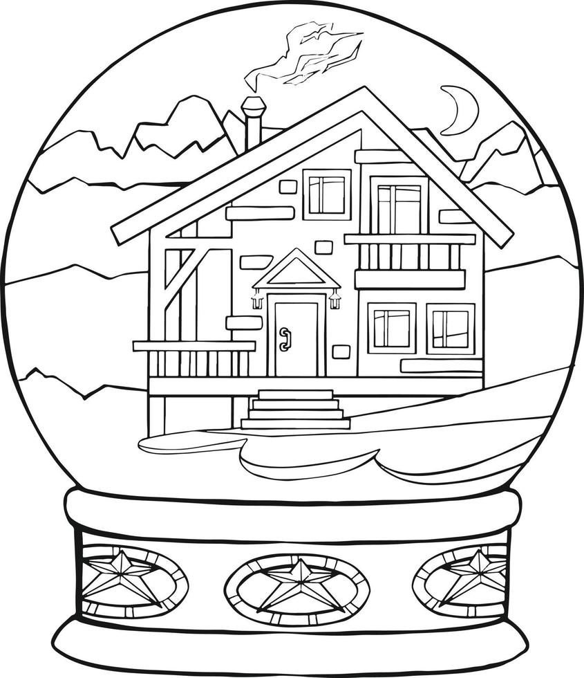 schwarz Linie Magie Ball Symbol isoliert auf transparent Hintergrund. Kristall Ball. Illustration. Vektor Illustration