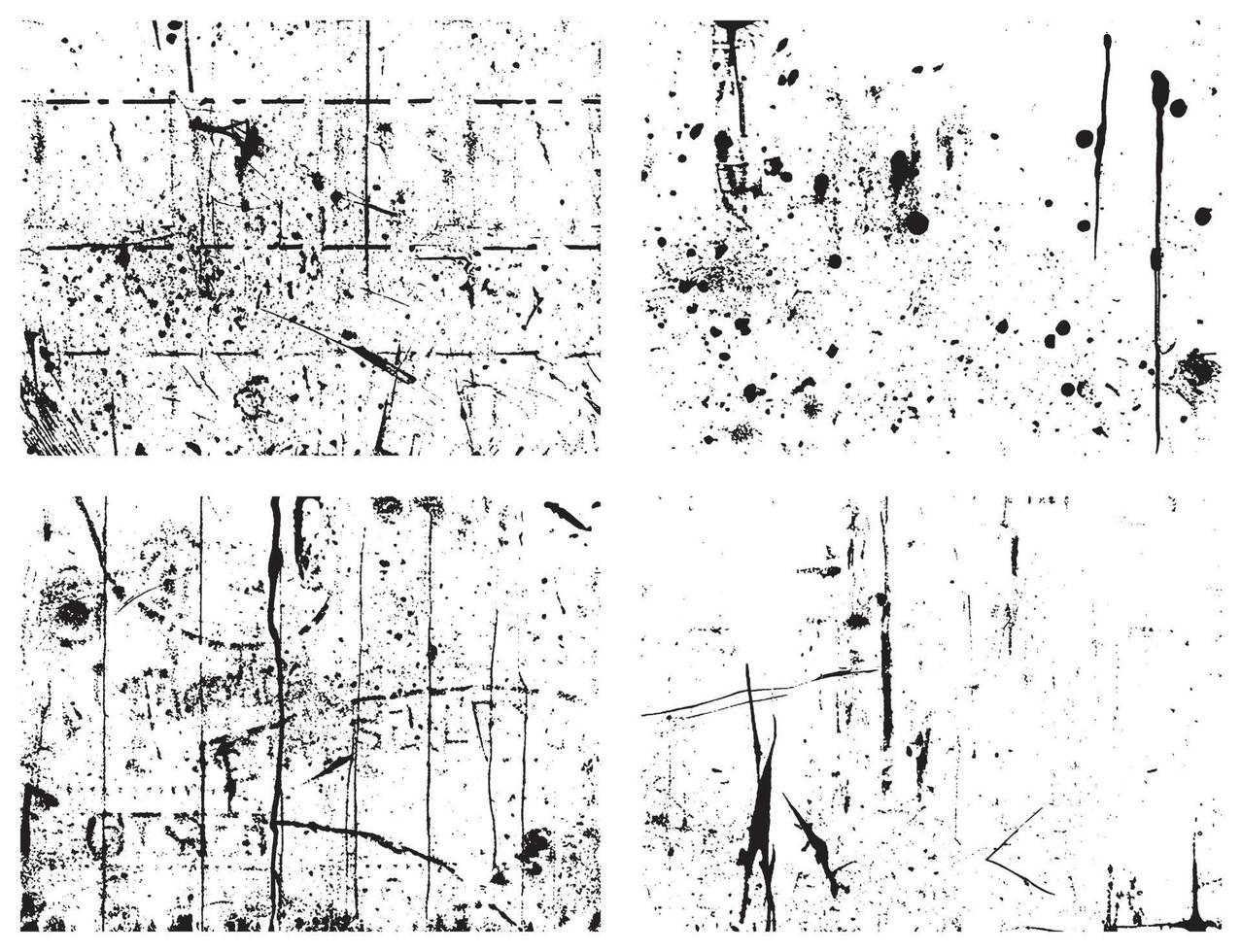 uppsättning av grunge bedrövad texturer. svart och vit vektor bakgrunder. eps 10