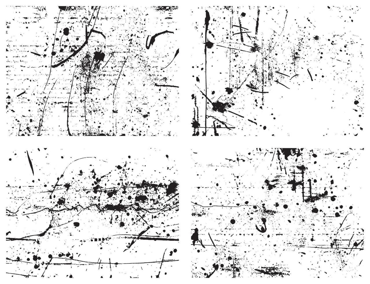 uppsättning av grunge bedrövad texturer. svart och vit vektor bakgrunder. eps 10