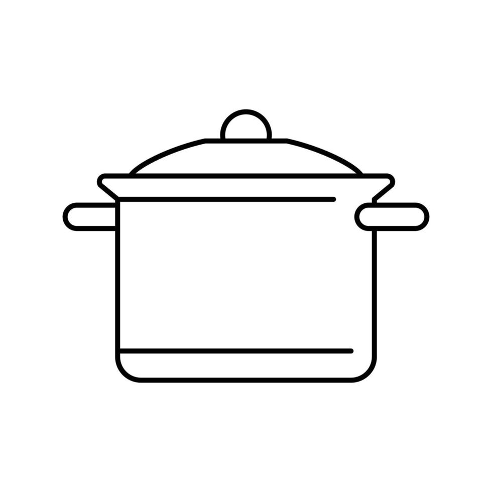 Küche Topf Kochen Linie Symbol Vektor Illustration