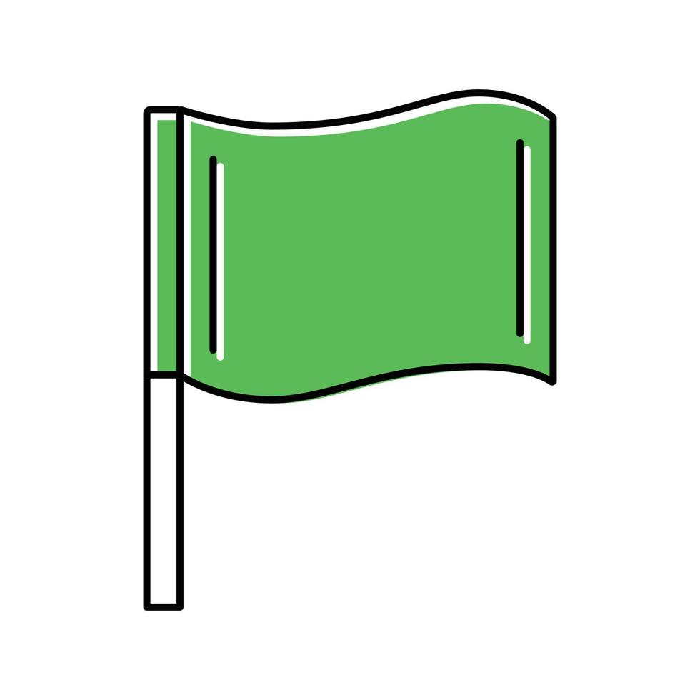 Pol flagga Start Färg ikon vektor illustration
