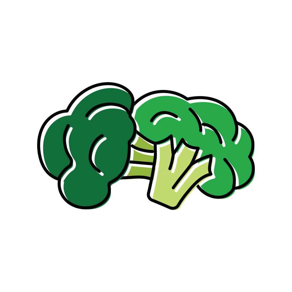 broccoli vitamin Färg ikon vektor illustration