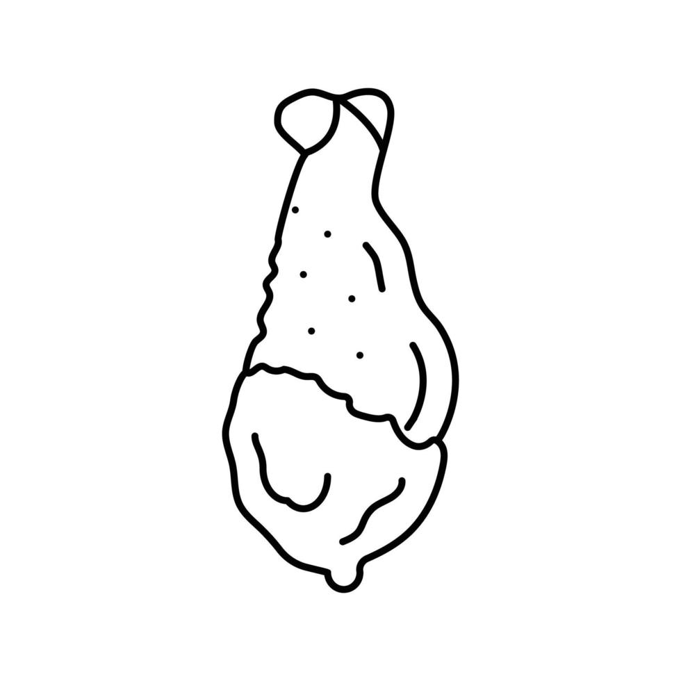 Soße Hähnchen gebraten Linie Symbol Vektor Illustration