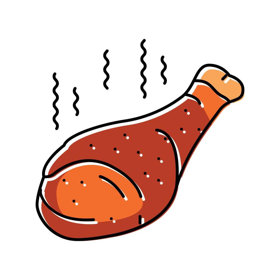 heiß Hähnchen gebraten Farbe Symbol Vektor Illustration