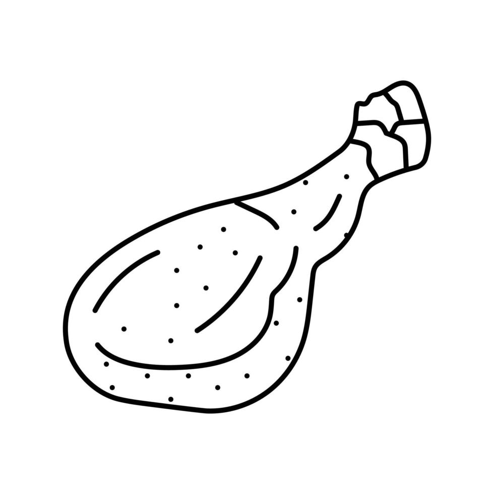 Bein Hähnchen gebraten Linie Symbol Vektor Illustration