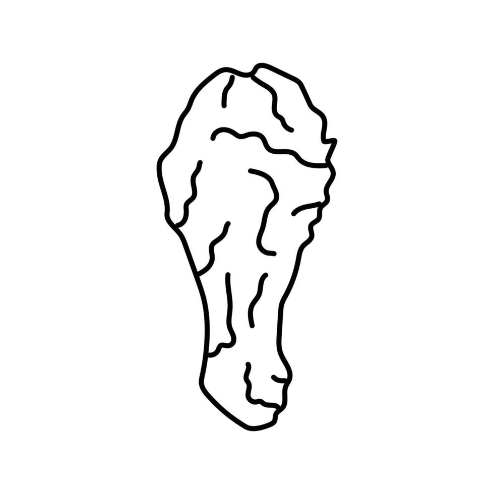 Trommelstock Hähnchen gebraten Linie Symbol Vektor Illustration