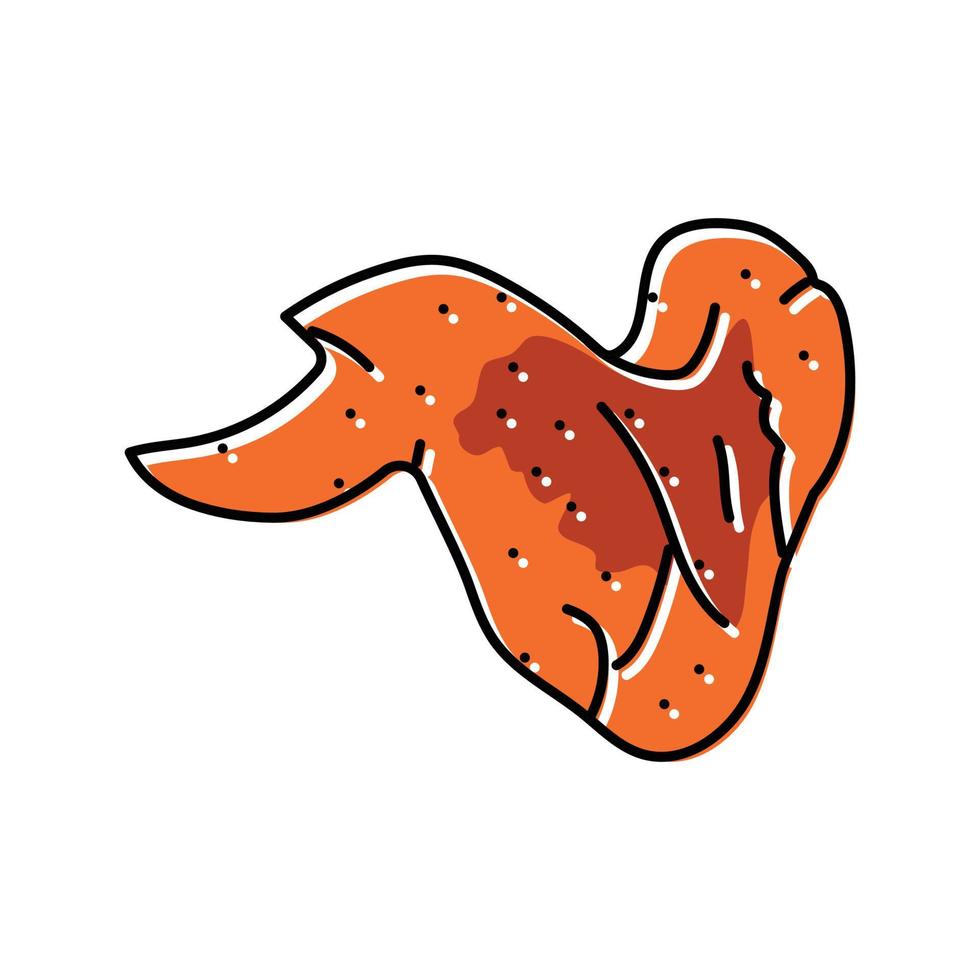 Flügel Hähnchen gebraten Farbe Symbol Vektor Illustration