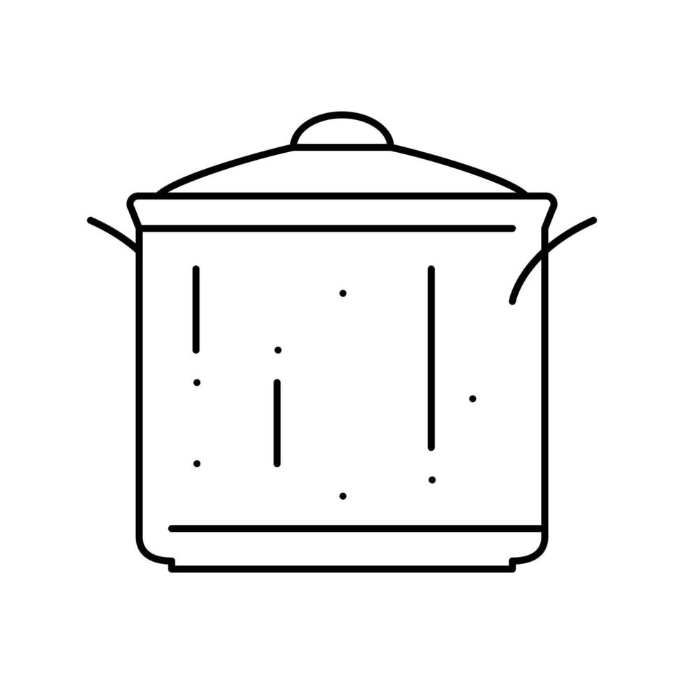 Silber Topf Kochen Linie Symbol Vektor Illustration