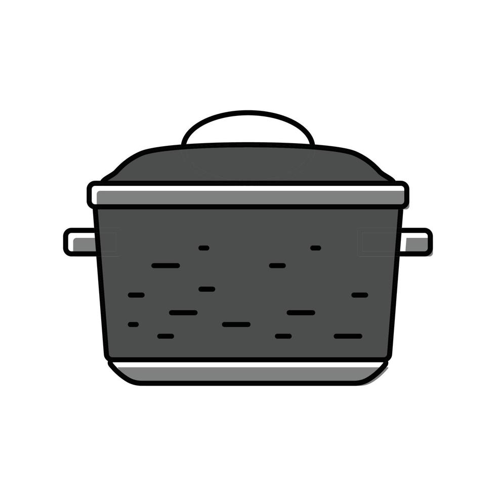 järn pott matlagning Färg ikon vektor illustration