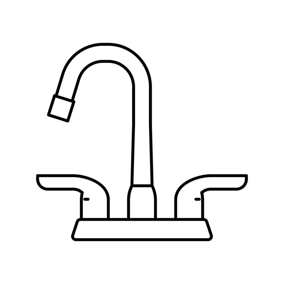sinken Wasserhahn Wasser Linie Symbol Vektor Illustration