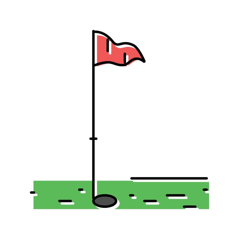 Golf Flagge Farbe Symbol Vektor Illustration