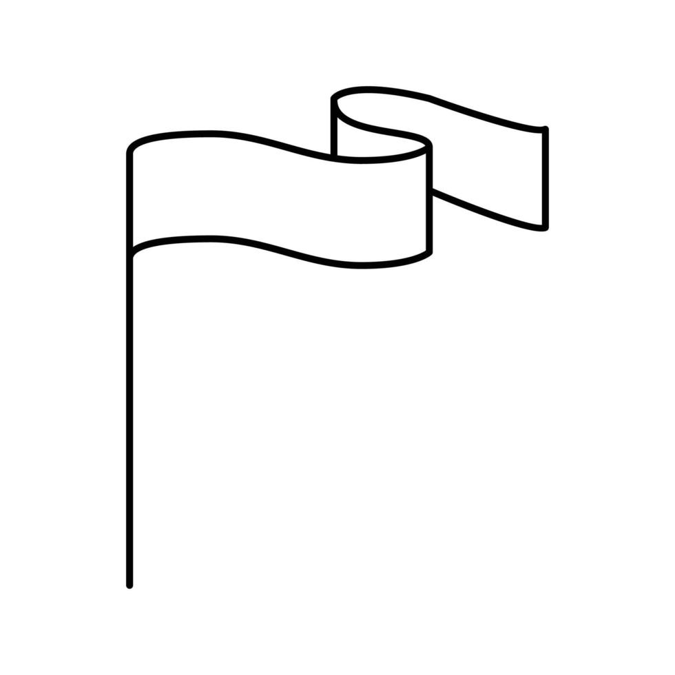 Pole Flagge Netz Linie Symbol Vektor Illustration