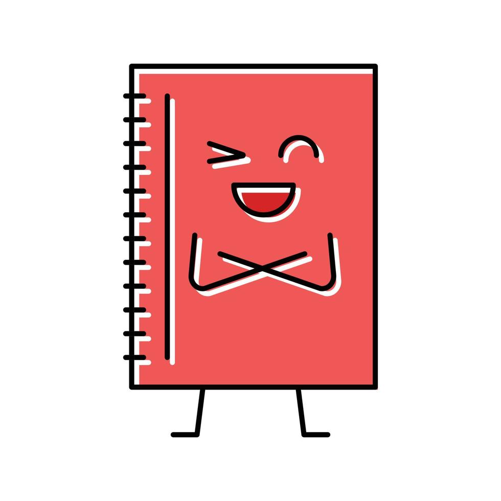 anteckningsbok brevpapper karaktär Färg ikon vektor illustration