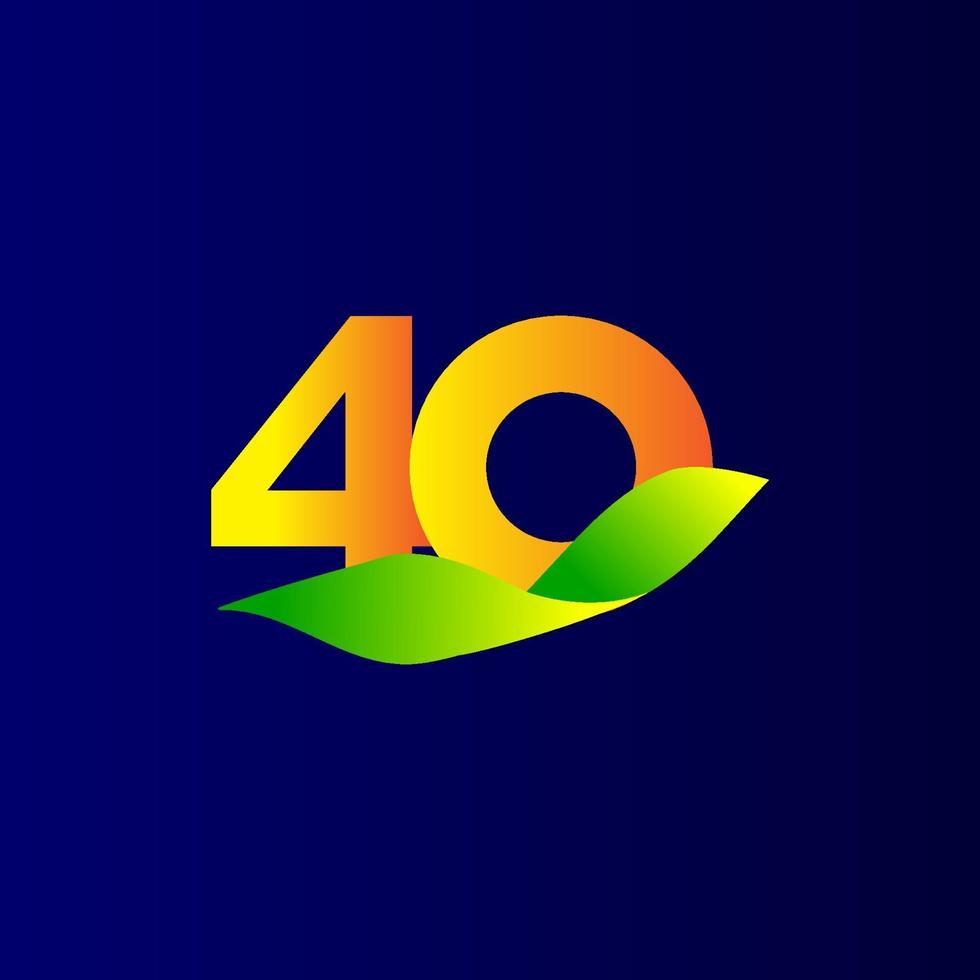 40 Jahre Jubiläum orange blau Feier Vektor Vorlage Design Illustration